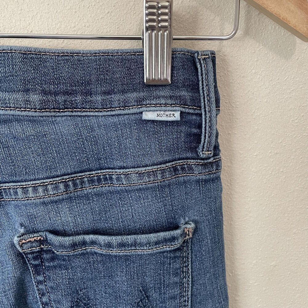 Mother Insider Crop Step Fray Girl Crush Denim Blue Jeans Women’s 25 *FLAWED - Picture 11 of 15